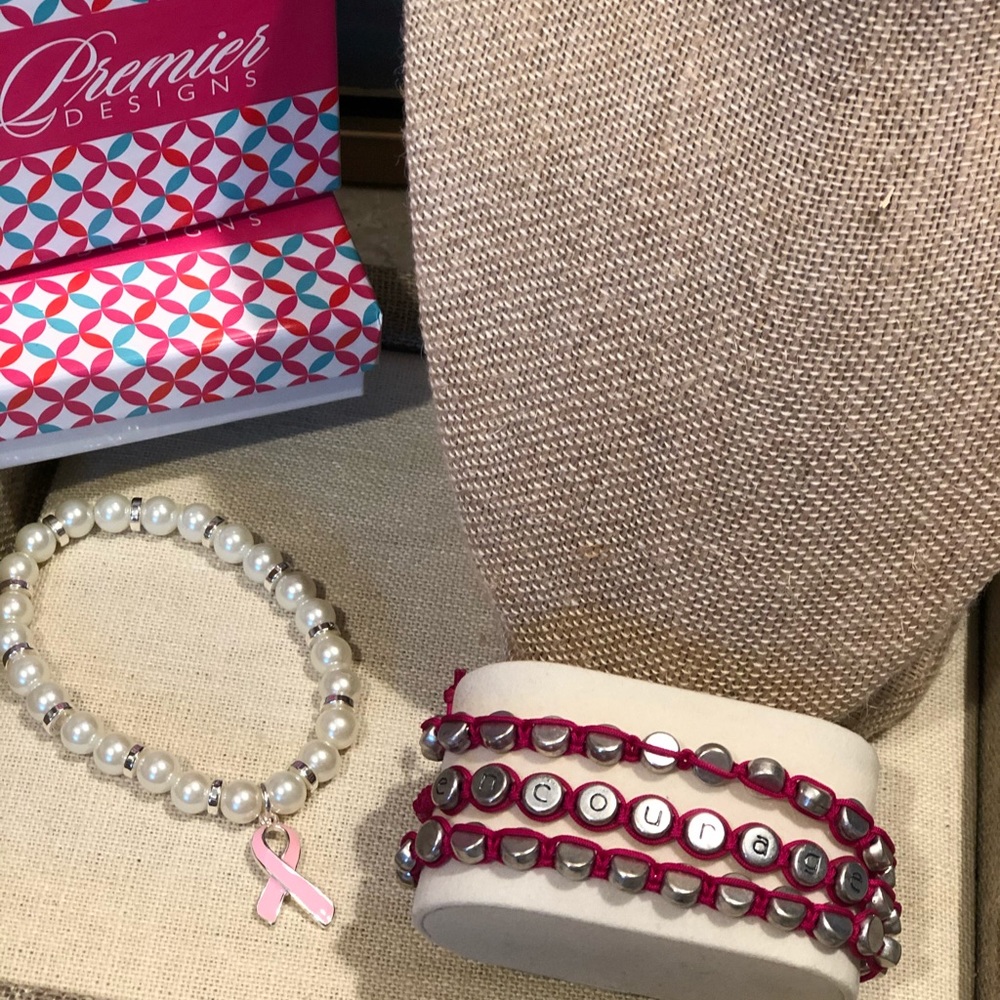 Premier Designs Breast Cancer Bracelet Lot
